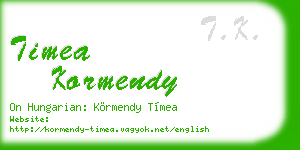 timea kormendy business card